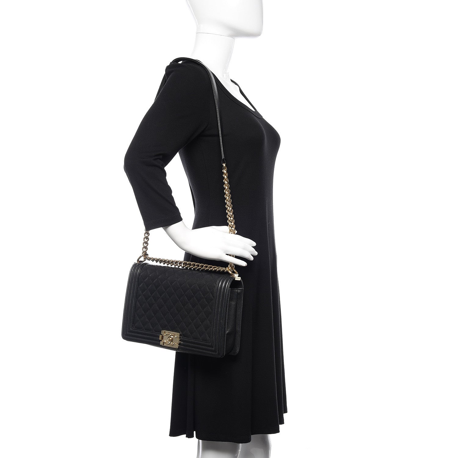 Chanel Caviar Quilted New Medium Boy Flap Black 2 of 12
