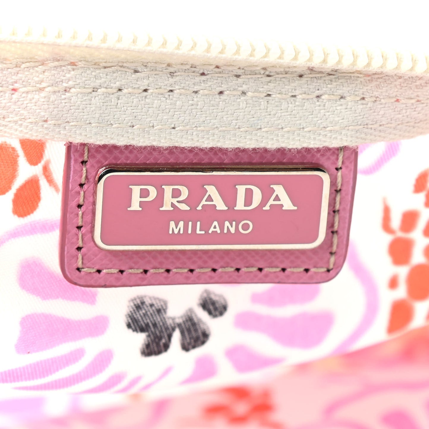Tessuto Nylon Print Cosmetic Pouch Rosa