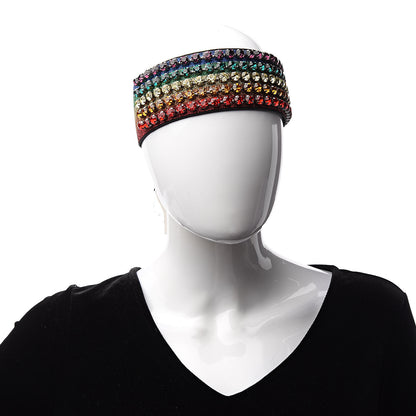 Gucci Metallic Crystal Embellished Webby Headband 57 Rainbow 2 of 6