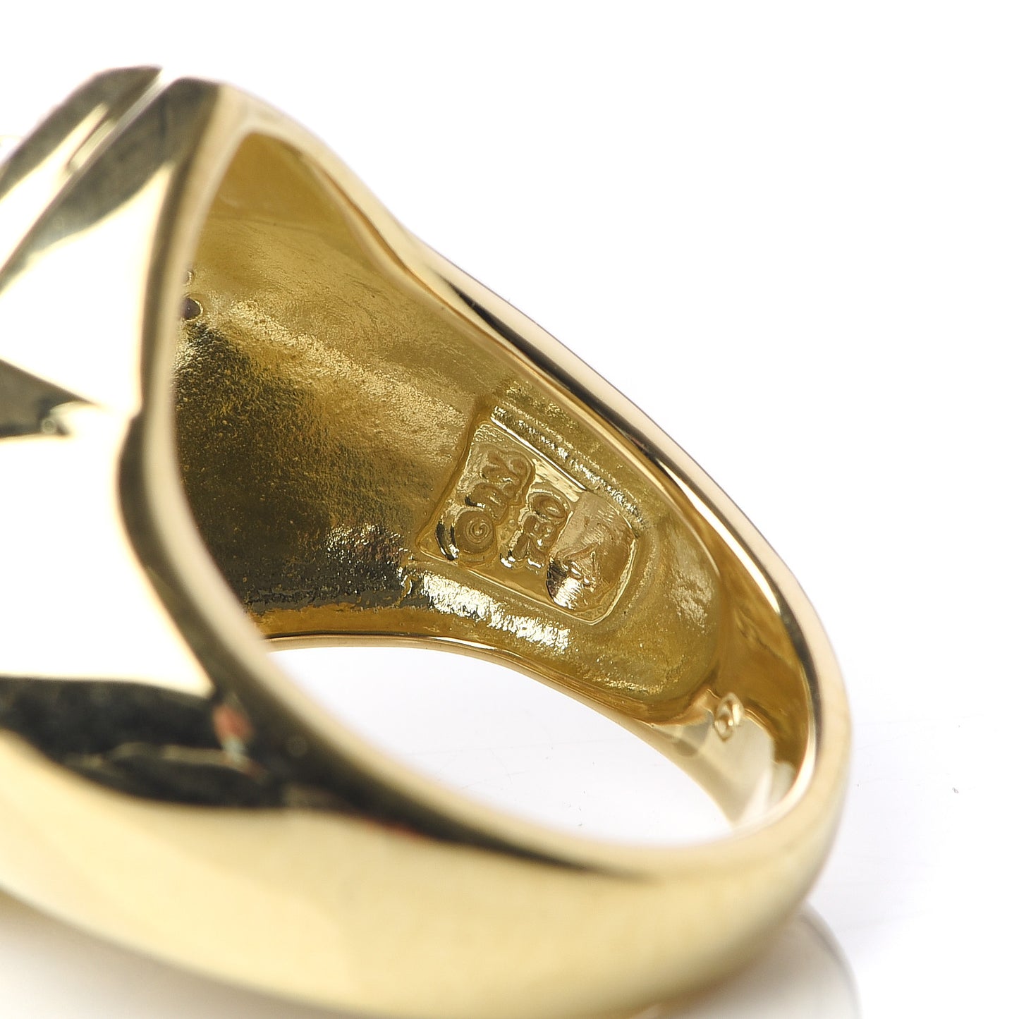 18K Yellow Gold Diamond 14mm Quatrefoil Ring 51 5.75