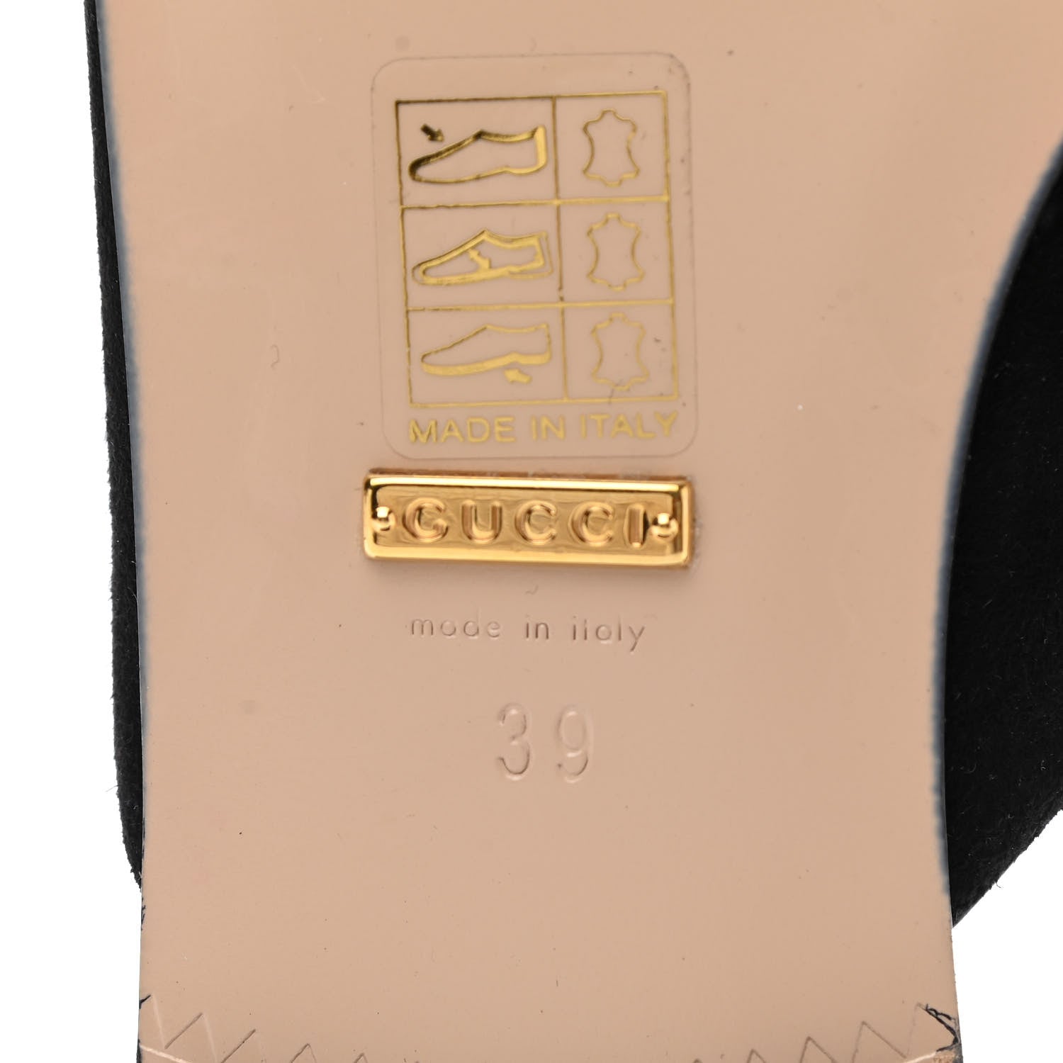 Gucci Kid Scamosciato GG Marmont Fringe Slippers 39 Black 7 of 7
