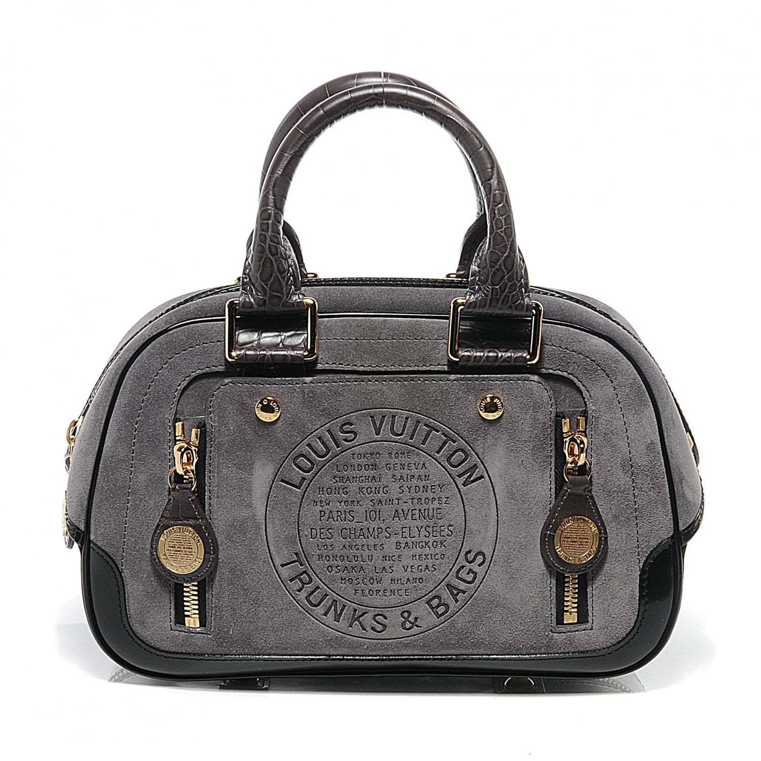 Louis Vuitton Havane Stamped Trunk Bowler PM Gray 1 of 8