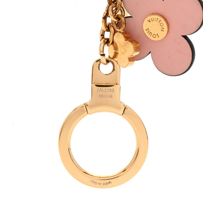 Louis Vuitton Brass Monogram Blooming Flowers Bag Charm Key Holder Rose Ballerine 4 of 5