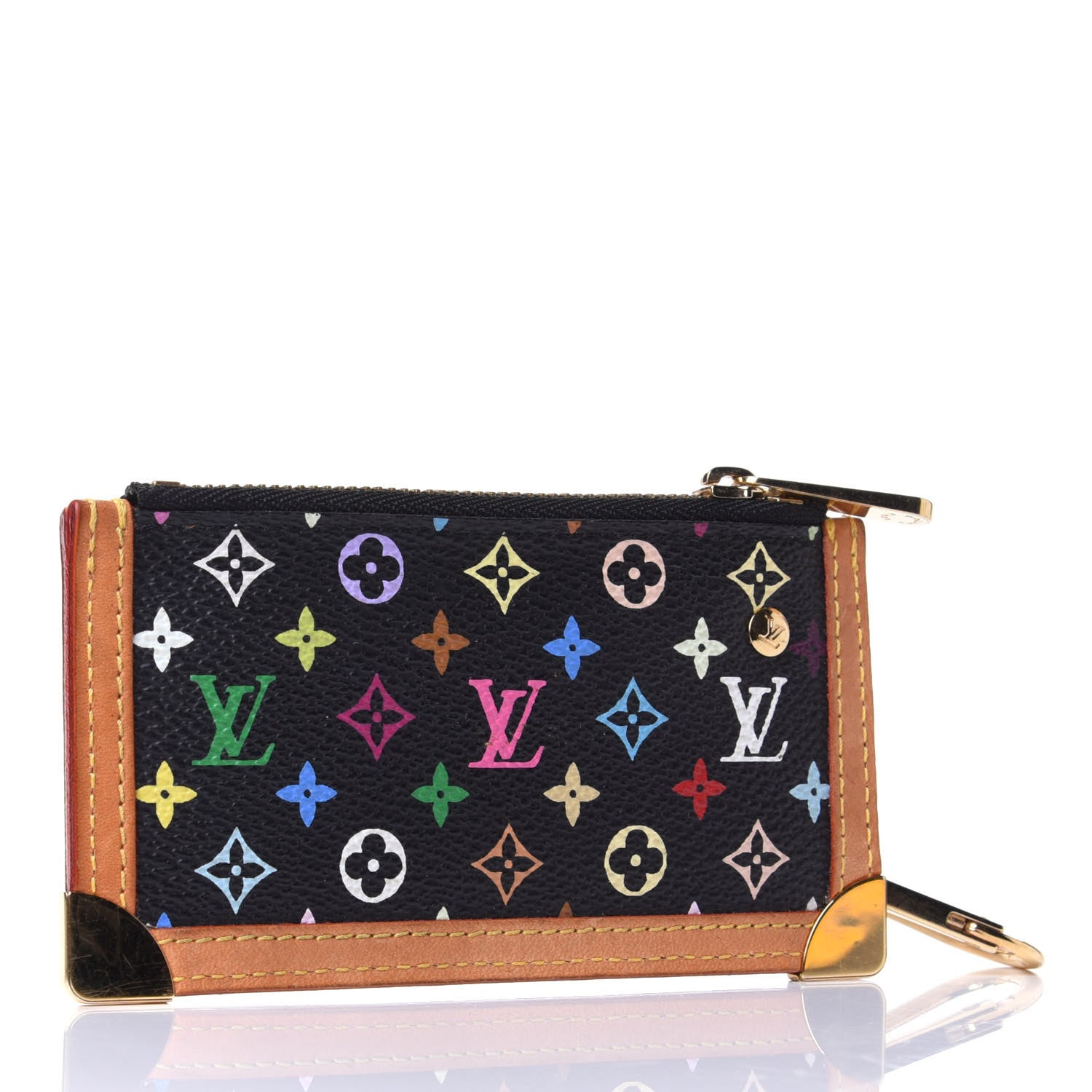 Louis Vuitton Monogram Multicolor Key Pouch Black 2 of 4