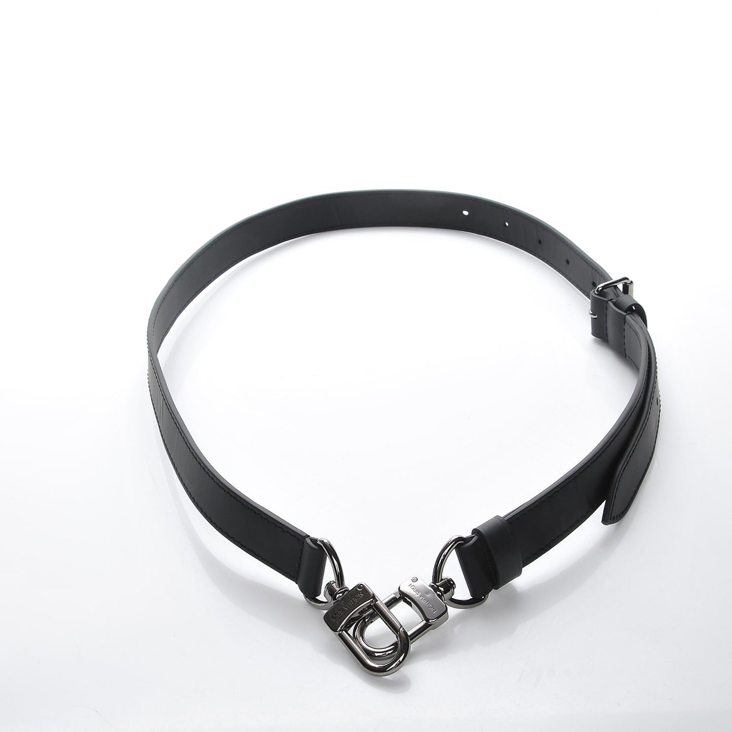 Calfskin Keepall Bandouliere Adjustable Shoulder Strap Black