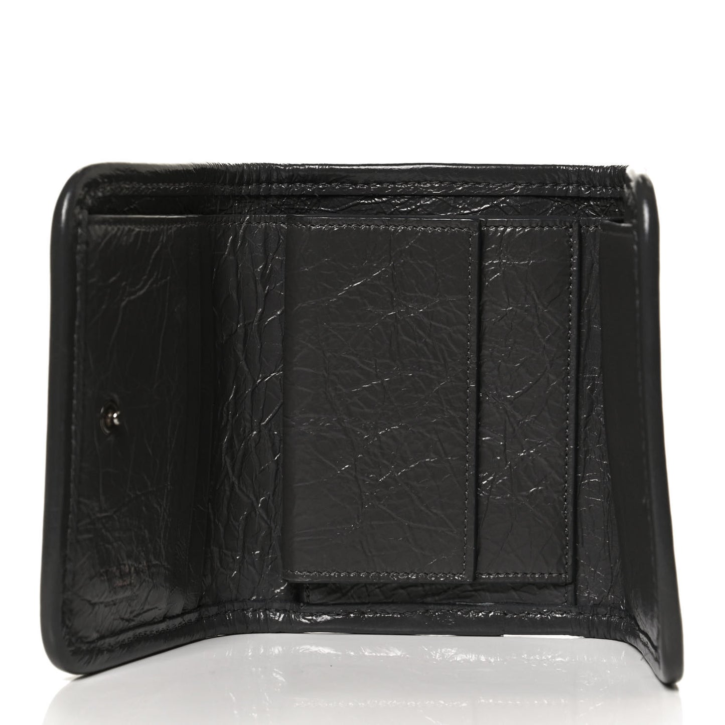 Crinkled Calfskin Matelasse Monogram Niki Compact Wallet Storm