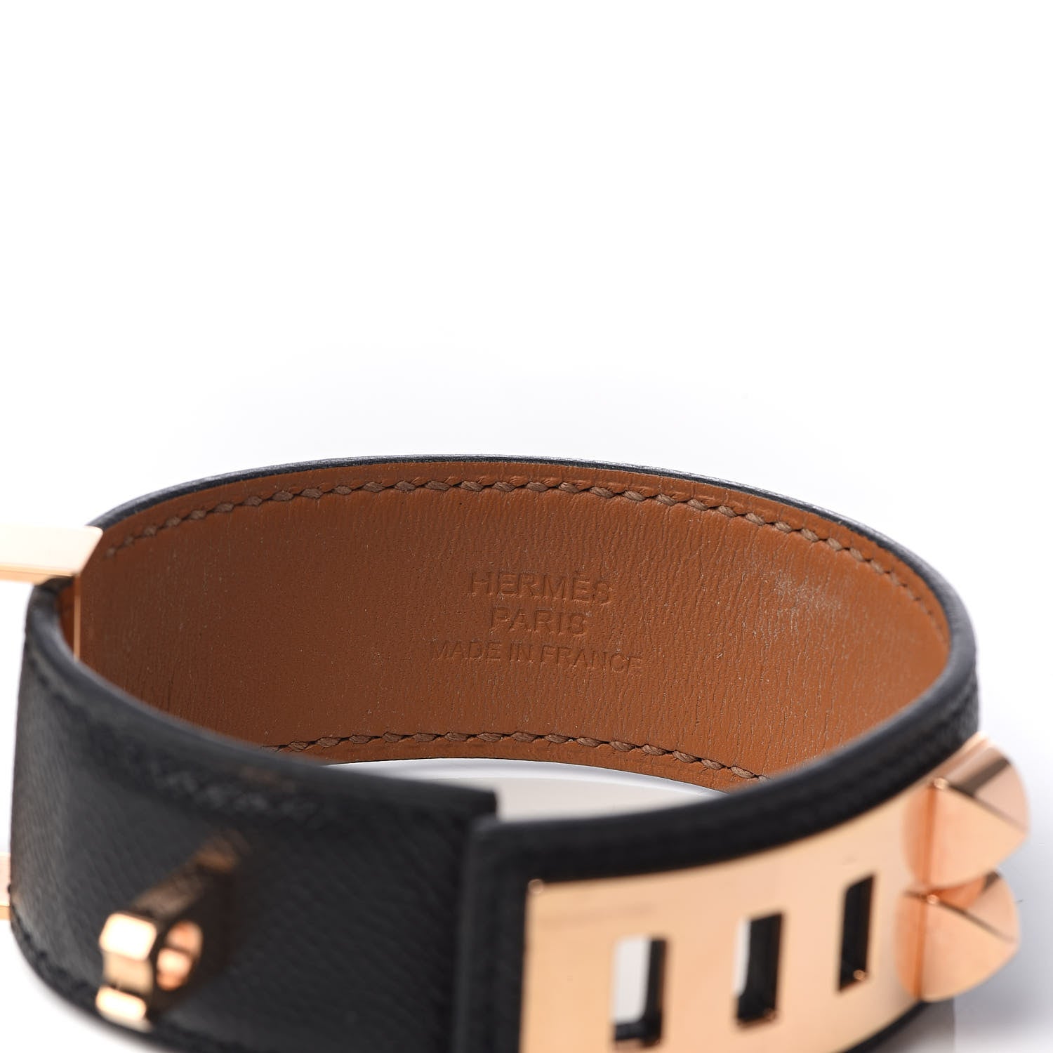 Hermes Madame Calfskin Collier de Chien 24 Bracelet T1 Black 5 of 5