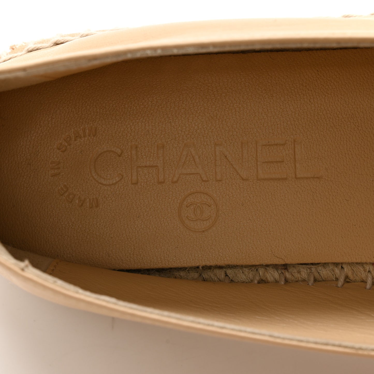 Lambskin CC Espadrilles 39 Beige Black