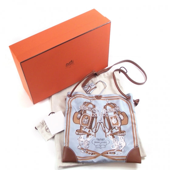 Hermes Bi-Material Silky City Bag Brides De Gala Bleu 3 of 14