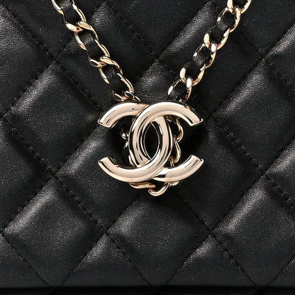 Chanel Shiny Lambskin Quilted Medium Double Case With Strap Black 9 of 11