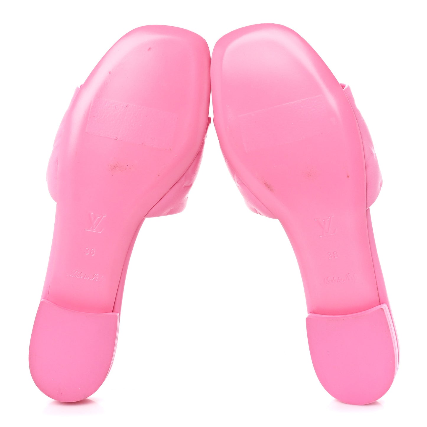 Lambskin Embossed Monogram Revival Flat Mules 38 Rose