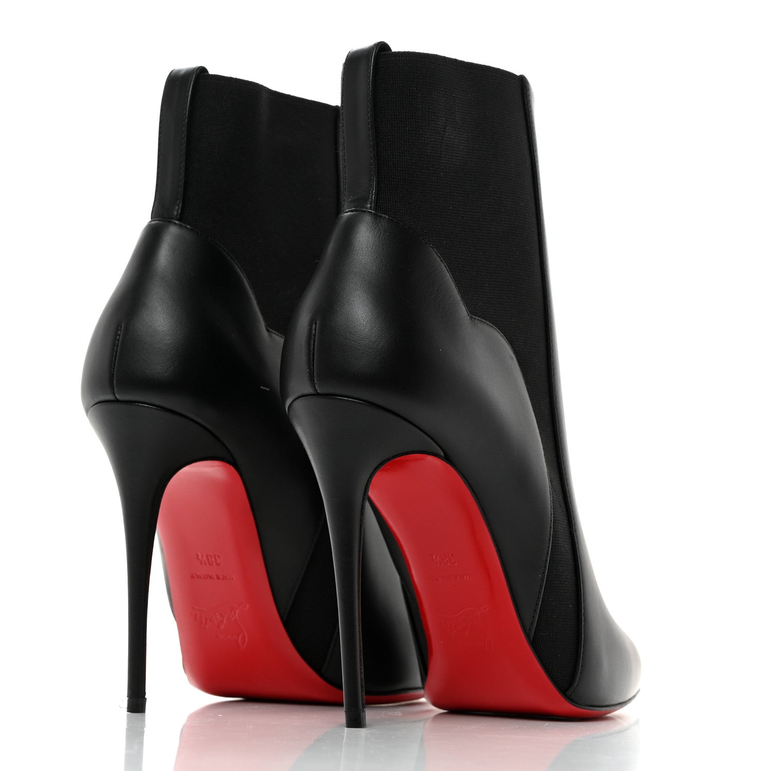 Christian Louboutin Calfskin Chelsea Chick 100 Stiletto Boots 38.5 Black 4 of 7