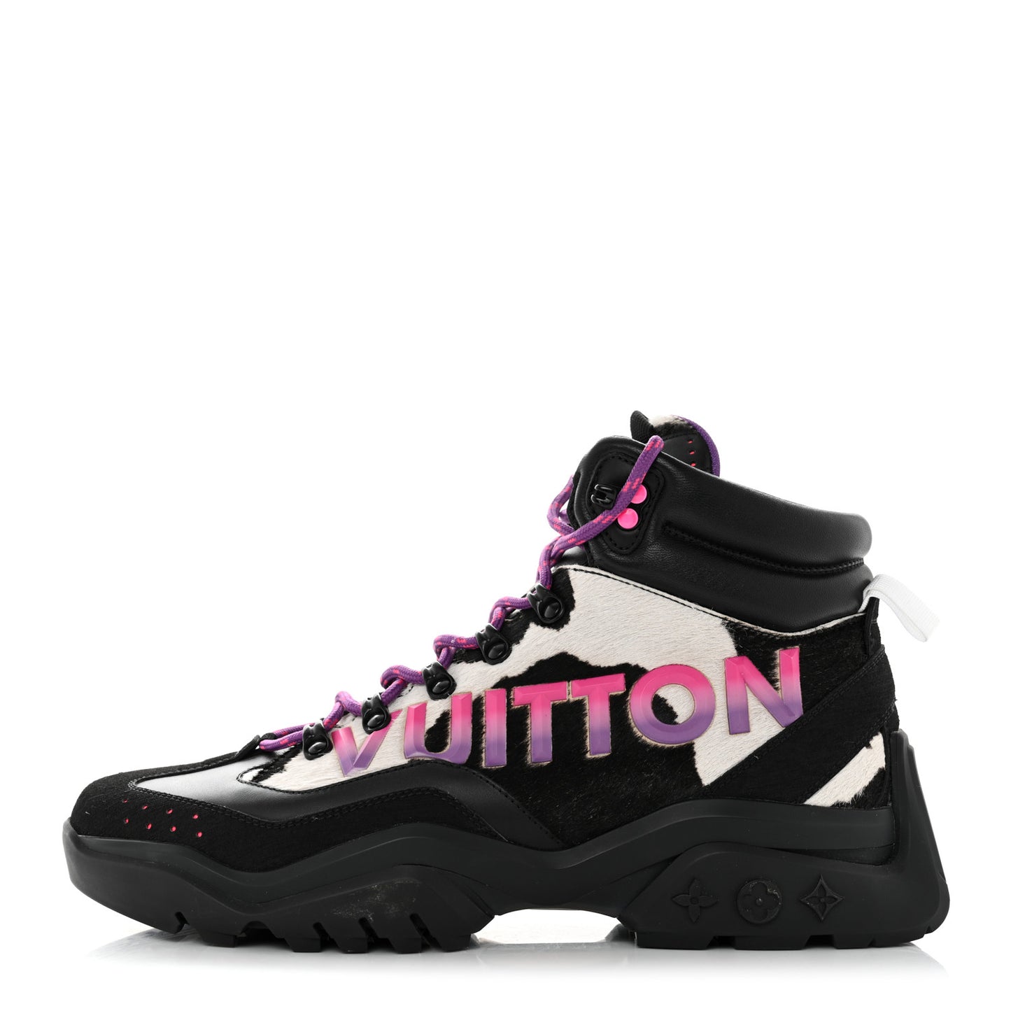 Pony Hair Calfskin Millenium Ankle Boots 8 Black