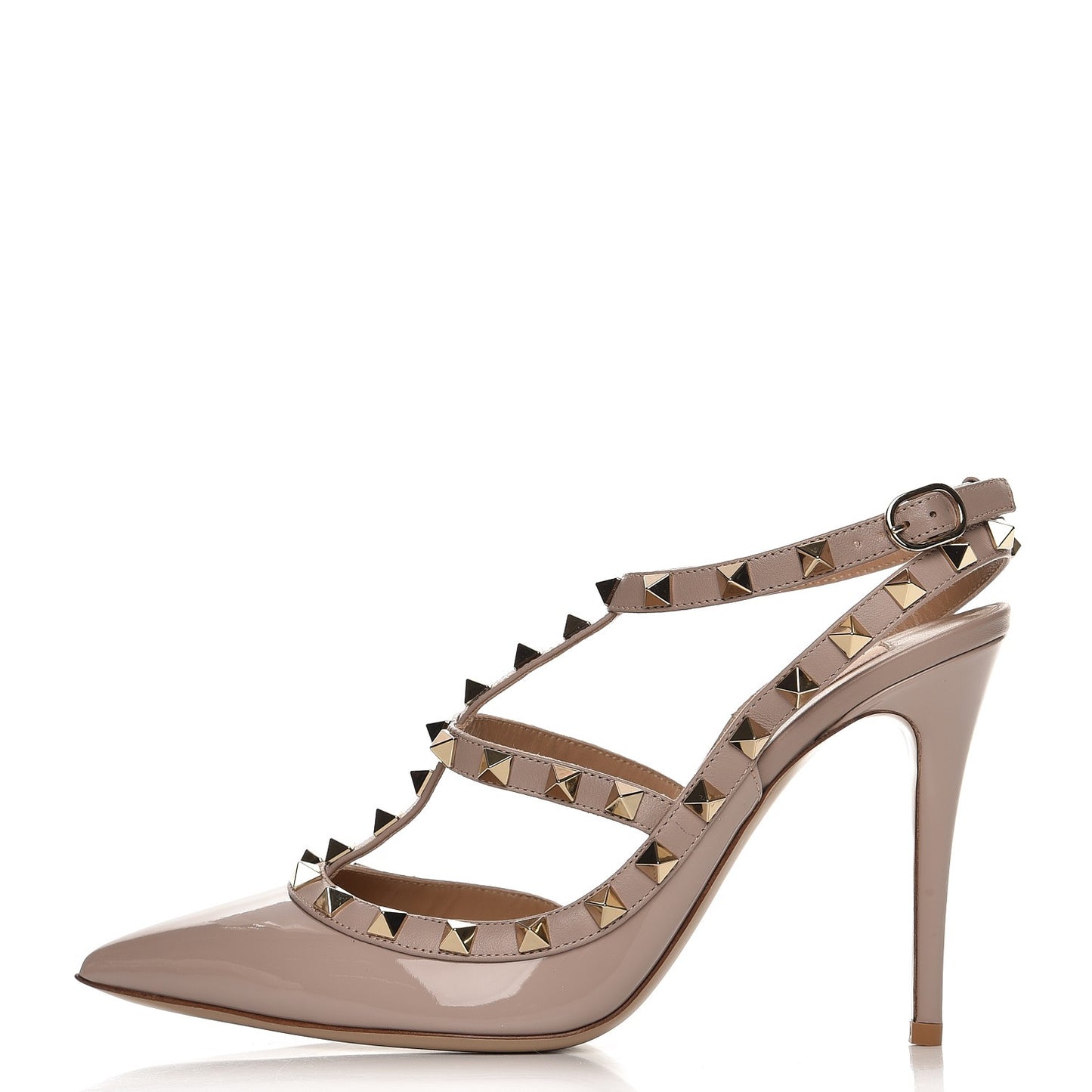 Patent Rockstud Ankle Strap Pumps 38.5 Poudre
