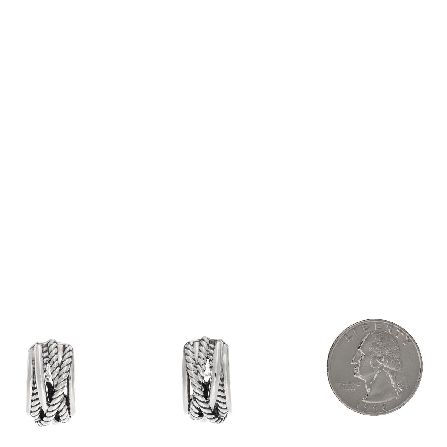 David Yurman Sterling Silver Crossover Shrimp Earrings 2 of 4