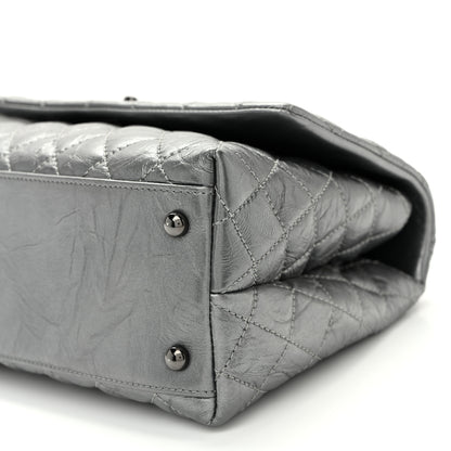 Chanel Metallic Aged Calfskin Quilted Small Coco Handle Flap Charcoal 10 of 10