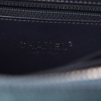 Chanel Iridescent Caviar Quilted Medium CC Filigree Vanity Case Dark Turquoise 6 of 11