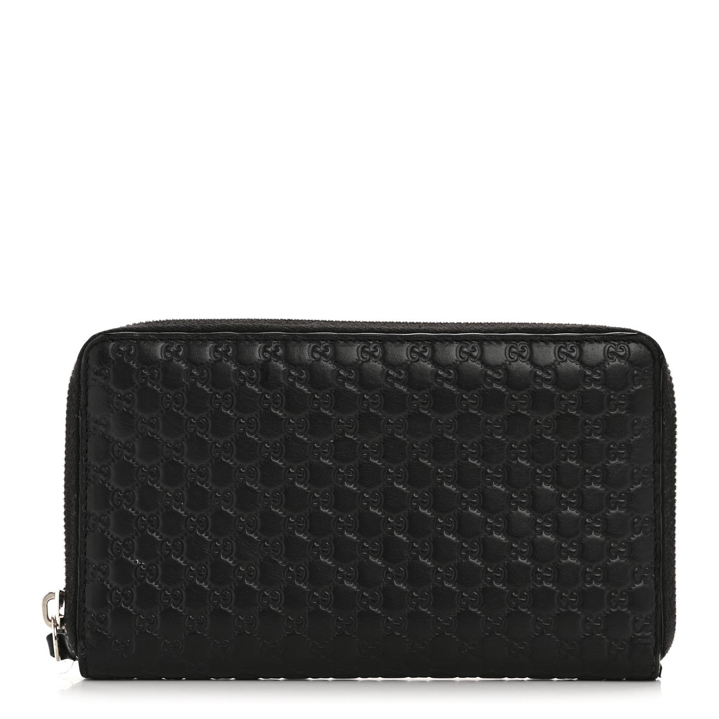 Microguccissima Large Zip Around Organizer Wallet Black
