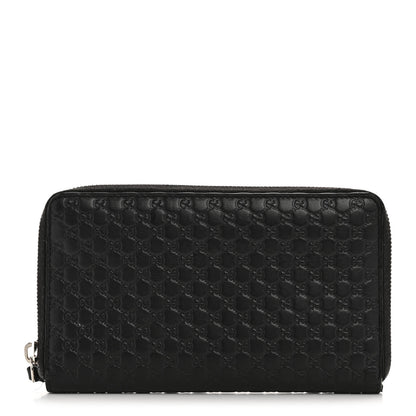 Gucci Microguccissima Large Zip Around Organizer Wallet Black 1 of 9