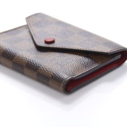 Louis Vuitton Damier Ebene Victorine Wallet Red 7 of 10