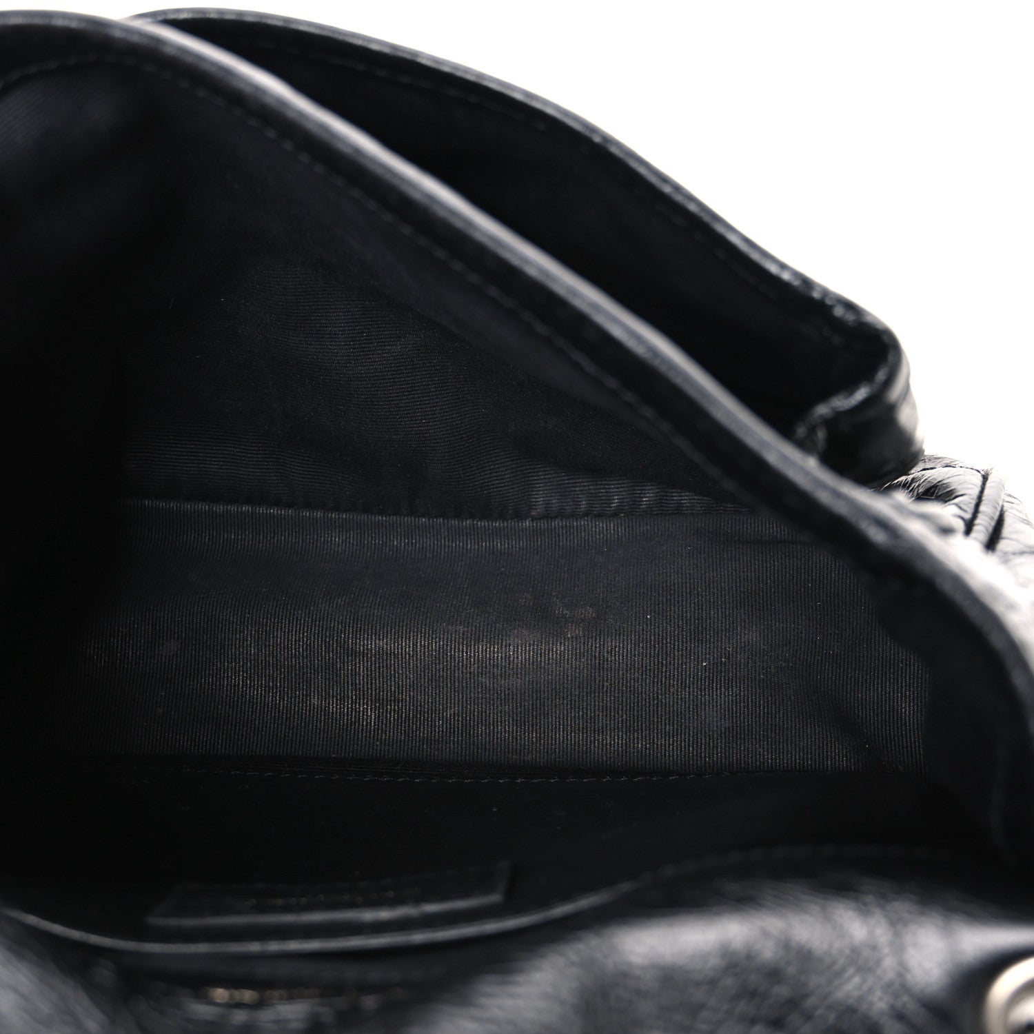 Saint Laurent Crinkled Calfskin Matelasse Monogram Baby Niki Chain Satchel Black 5 of 12