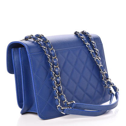 Chanel Grained Calfskin Quilted Large CC Box Flap Blue 3 of 7