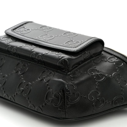 Gucci Calfskin GG Tennis Embossed Pocket Belt Bag Black 9 of 9