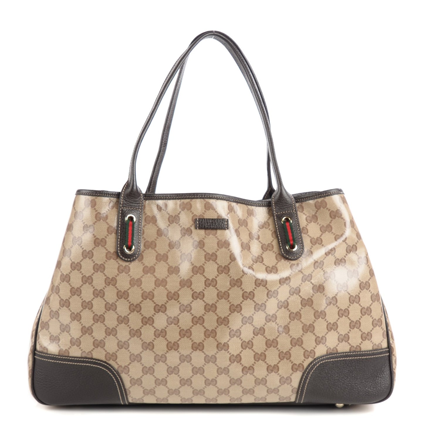 Crystal Monogram Large Princy Tote Dark Brown