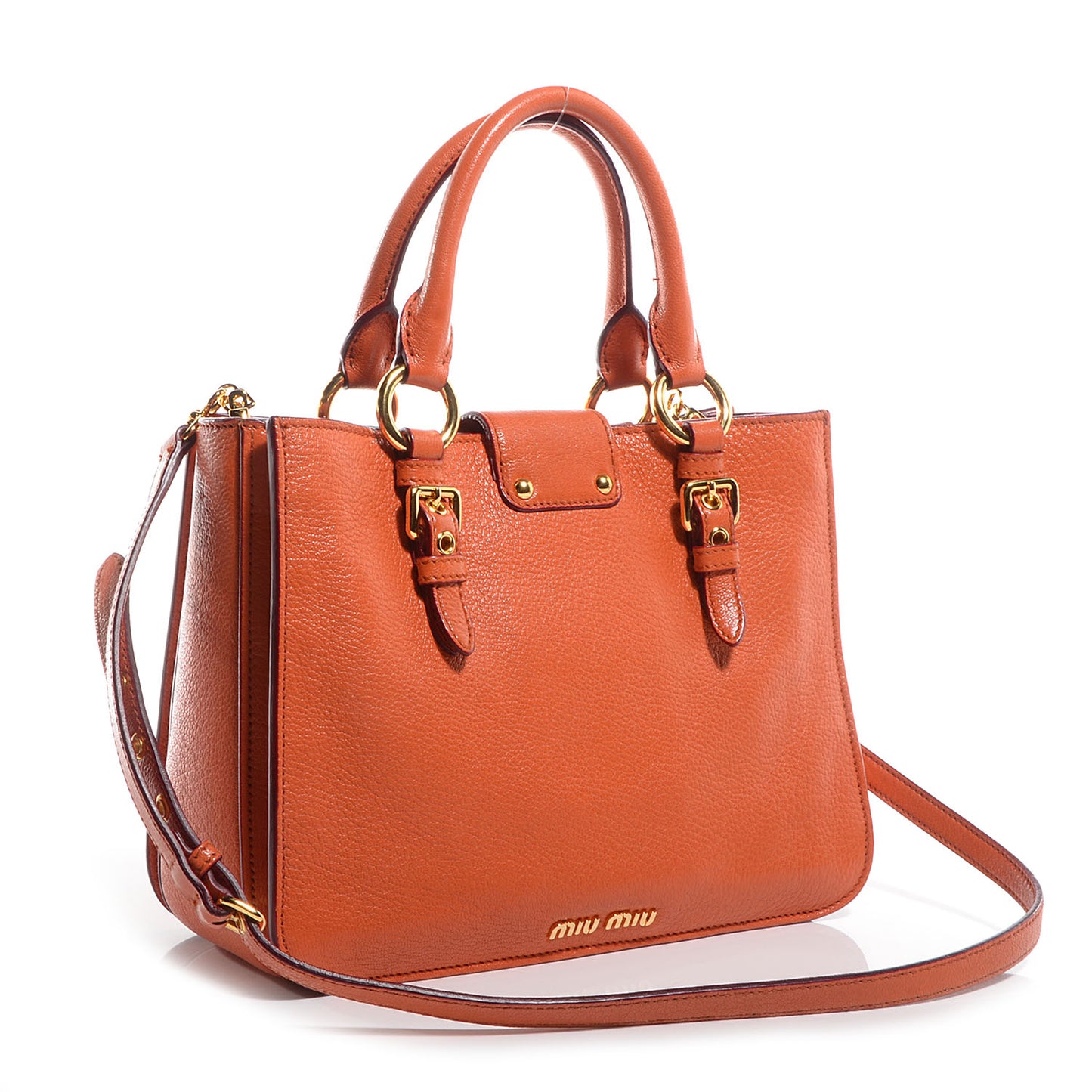Goatskin Madras Shopping Tote Papaya