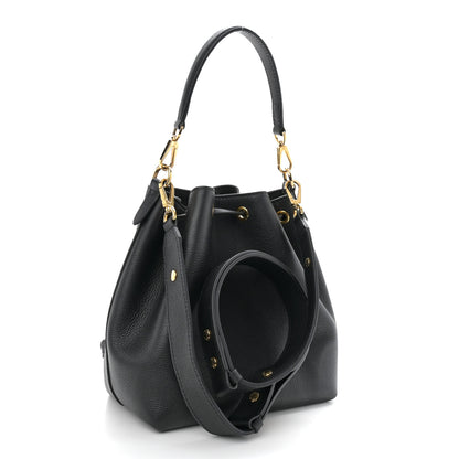 Louis Vuitton Calfskin Lockme Bucket MM Black 3 of 9