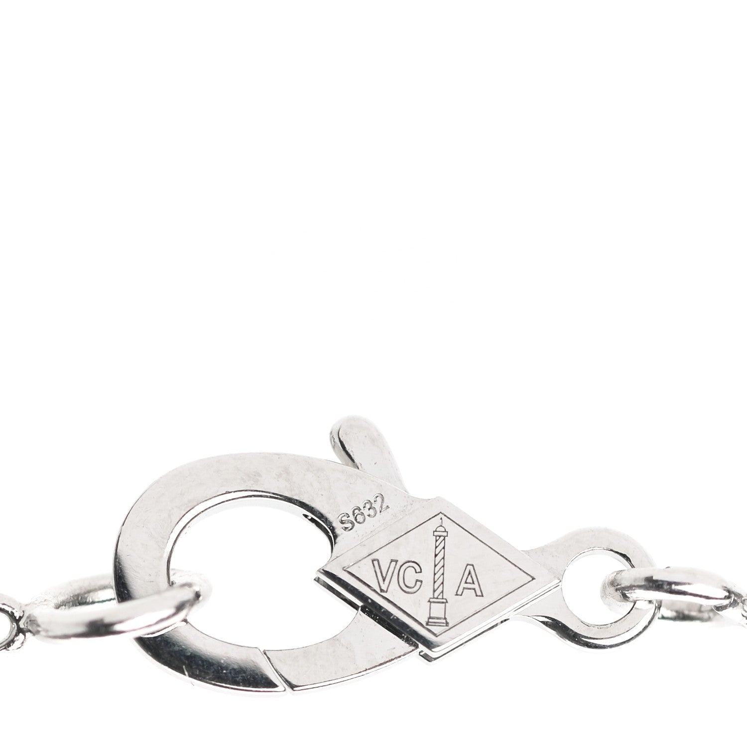 Van Cleef & Arpels 18K White Gold Mother of Pearl Vintage Alhambra Pendant Necklace 4 of 7