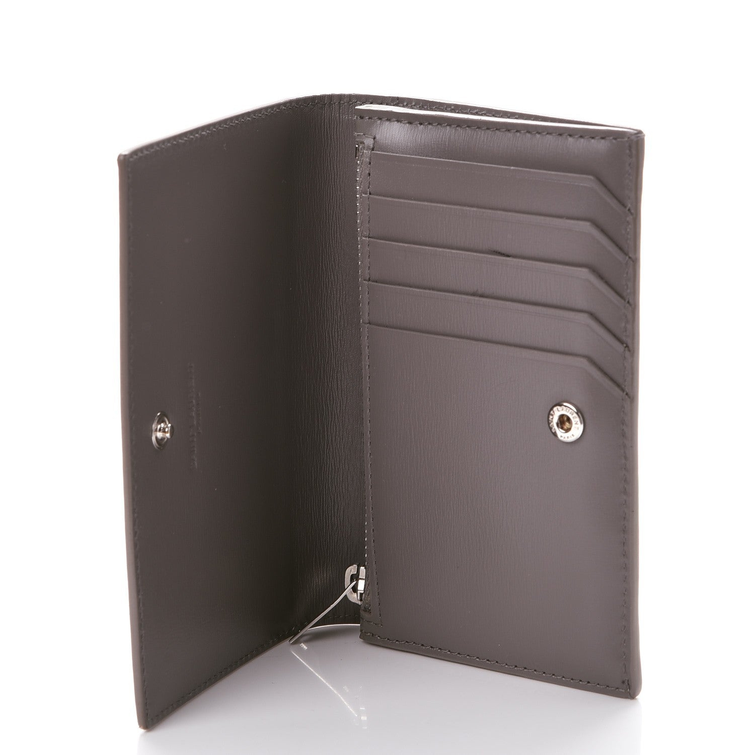 Saint Laurent Calfskin Fragments Flap Wallet Fog 5 of 9