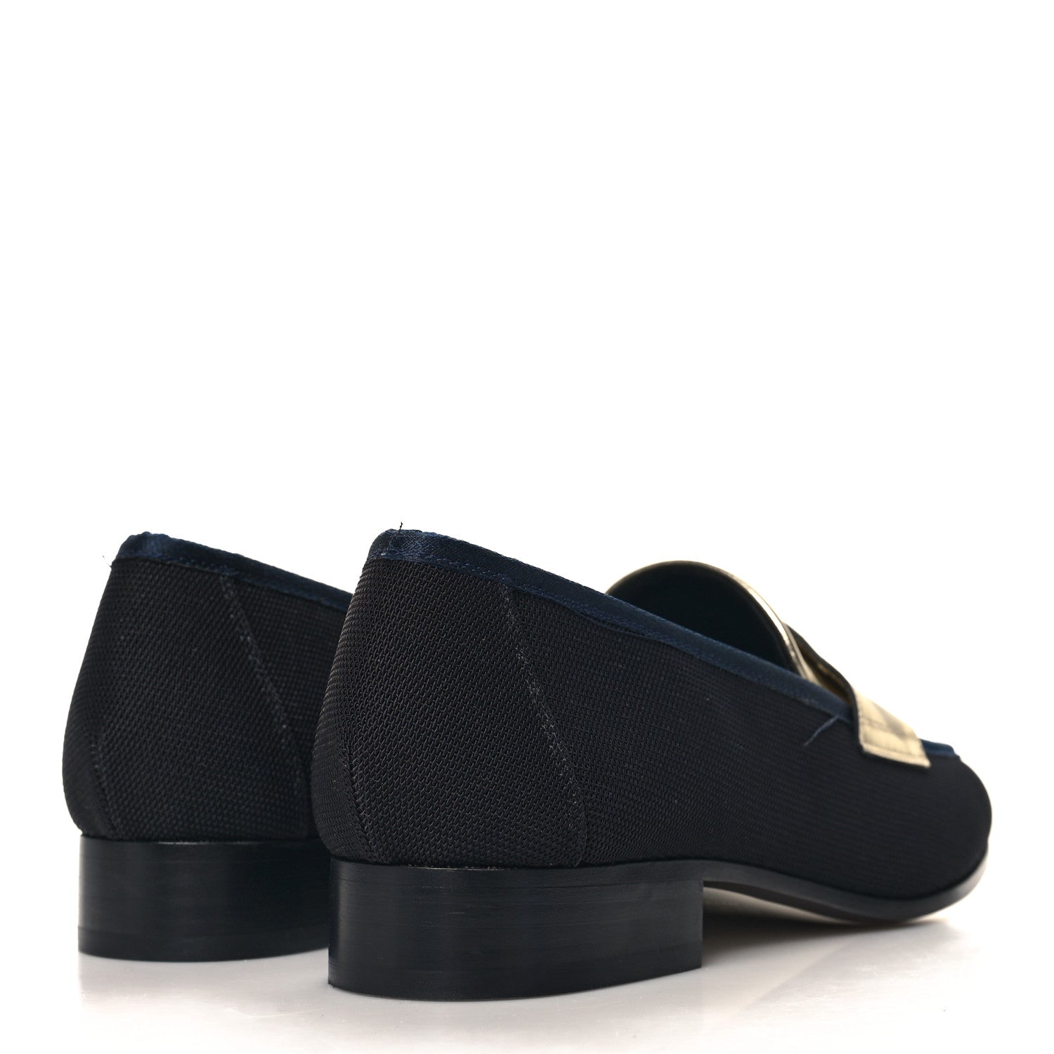 Chanel Iridescent Lambskin Fabric CC Mocassins 37.5 Gold Black 5 of 10