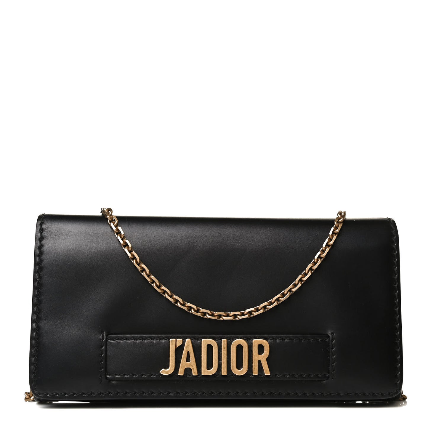 Smooth Calfskin J'adior Croisiere Chain Wallet Black