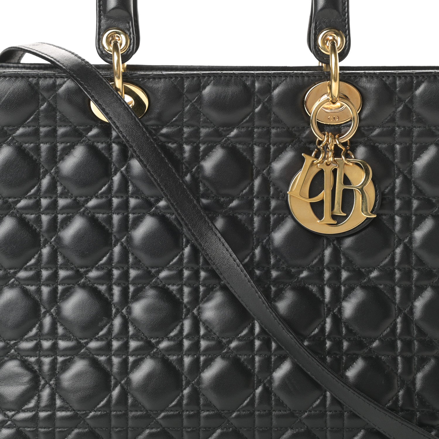 Christian Dior Lambskin Cannage Large Lady Dior Black 8 of 15