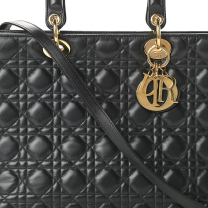 Christian Dior Lambskin Cannage Large Lady Dior Black 8 of 15