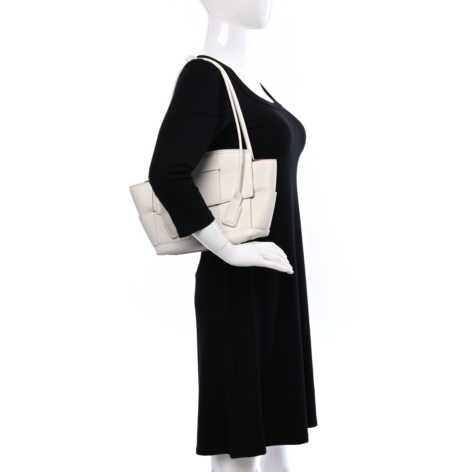 Bottega Veneta French Calfskin Maxi Intrecciato Small Arco Bianco 2 of 8
