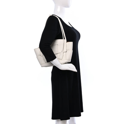Bottega Veneta French Calfskin Maxi Intrecciato Small Arco Bianco 2 of 8