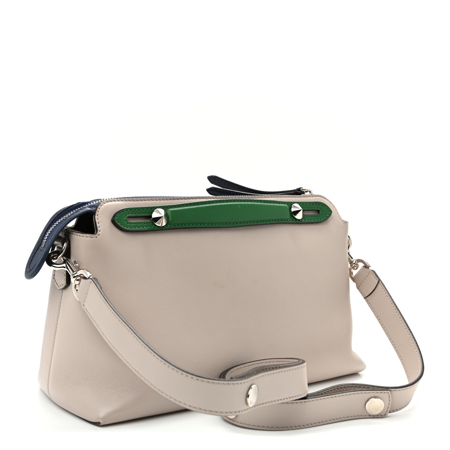 Fendi Vitello Dolce 4 Color Medium By The Way Boston Bag Grigio Polvere Emerald Multicolor 3 of 10