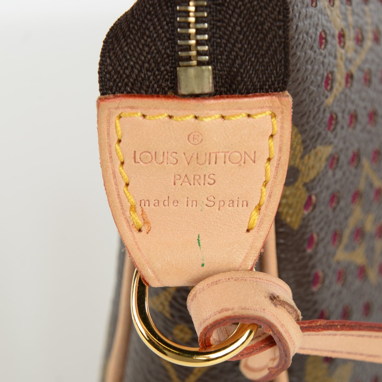 Monogram Perforated Pochette Accessories Bag Fuchsia