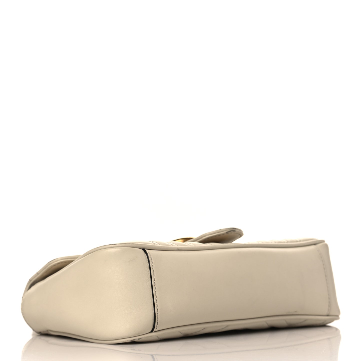 Calfskin Matelasse Small GG Marmont Shoulder Bag White