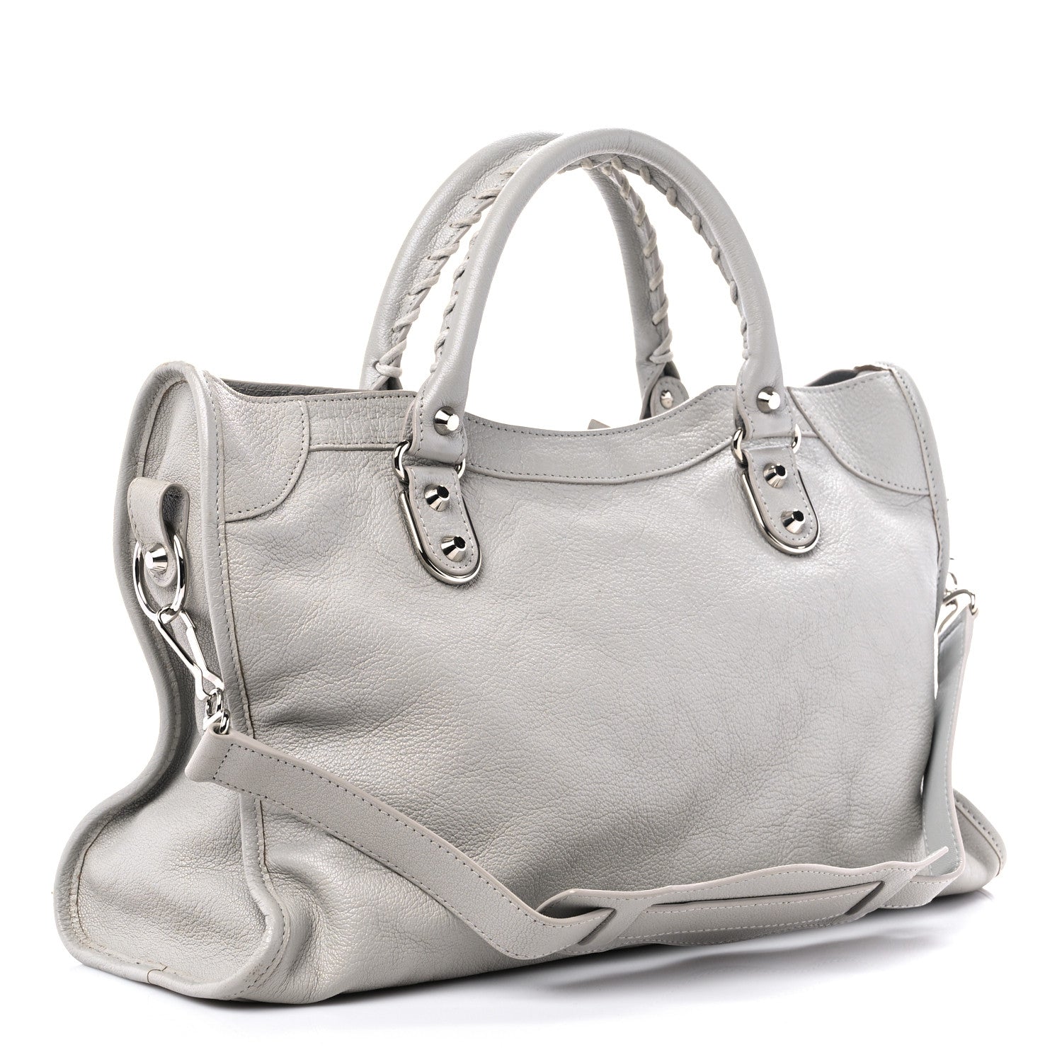 Balenciaga Chevre Silver Metallic Edge Hardware City Gris Glace 3 of 12