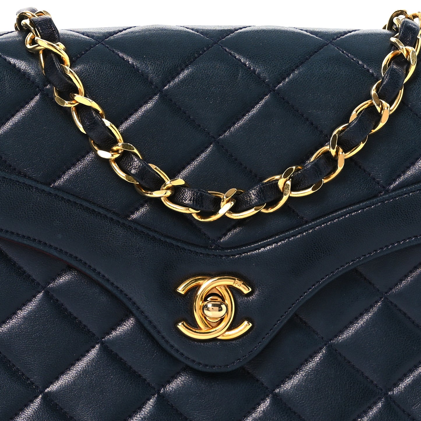 Lambskin Quilted Small Single Flap Black