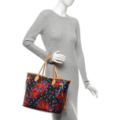 Louis Vuitton Monogram Jungle Dots Neo Neverfull MM Coquelicot Denim 2 of 7