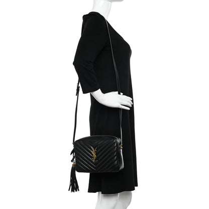 Saint Laurent Calfskin Matelasse Monogram Lou Camera Bag Black 2 of 11