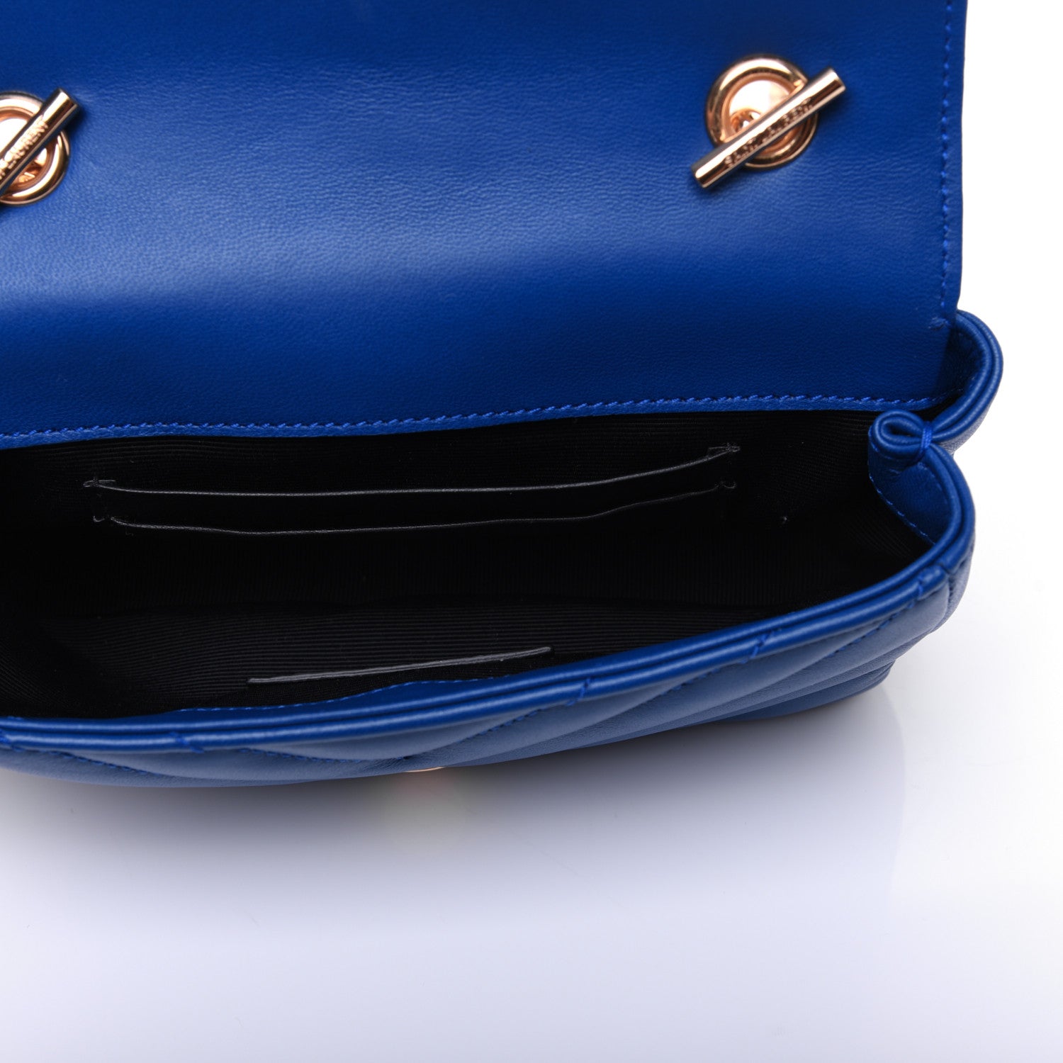 Saint Laurent Sheepskin Matelasse Chevron Monogram Classic Baby Chain Bag Blue Majorelle 5 of 17