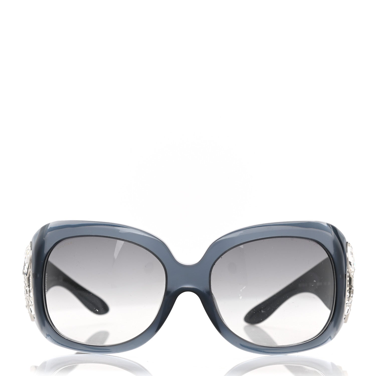 Bulgari Oval Crystal 8016-B Sunglasses Blue 2 of 10