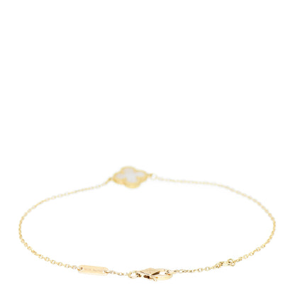 Van Cleef & Arpels 18K Yellow Gold Mother of Pearl Sweet Alhambra Bracelet 3 of 5