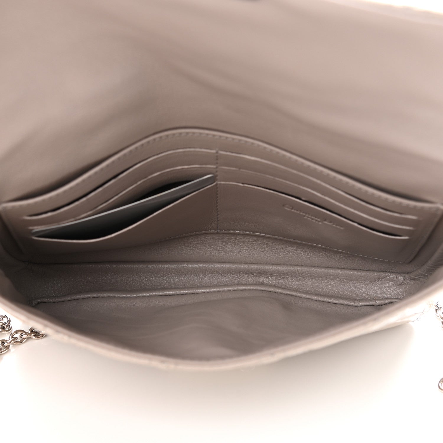 Christian Dior Patent Cannage New Lock Pouch Grey 5 of 10