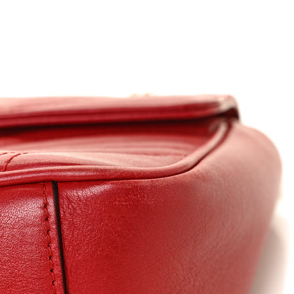 Gucci Calfskin Matelasse Small GG Marmont Shoulder Bag Hibiscus Red 7 of 13